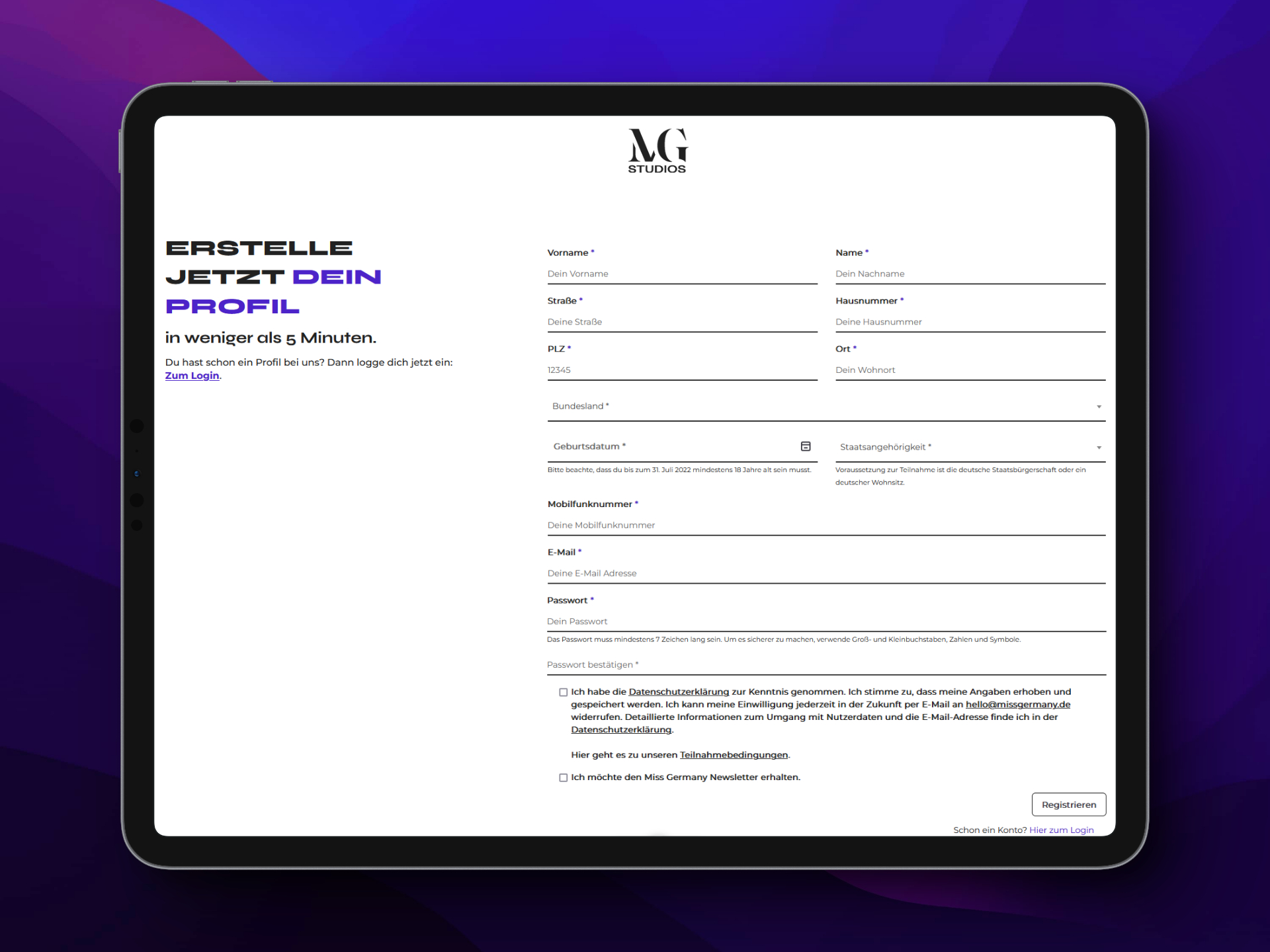 Miss Germany Mockup System